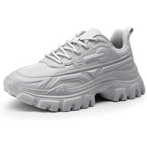 Women's Grey-bold Ethylene Vinyl Acetate Chunky Platform Fashion Sneakers